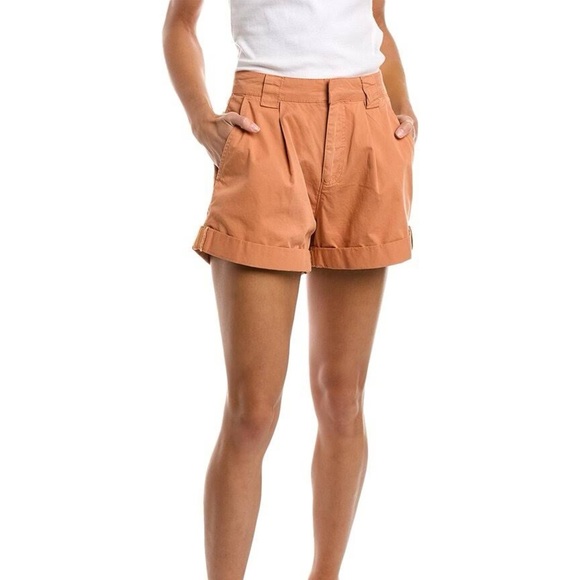 FRAME Fluid Twill Rolled Shorts Terracotta (10) - Picture 5 of 9